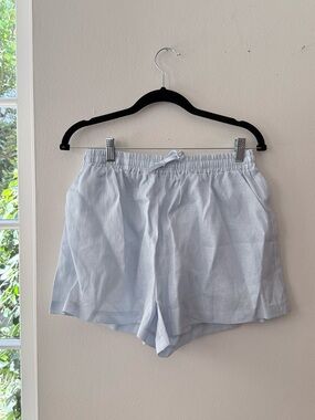 Women's Light Blue Drawstring Athletic Shorts